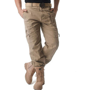 กางเกงทำงานผ้าฝ้ายหลายกระเป๋าสำหรับผู้ชายกางเกงคาร์โก้กลางแจ้งแบบยุทธวิธีกางเกงวิ่งกางเกงอเนกประสงค์ทนทานสำหรับฝึกซ้อม - Product Image 5