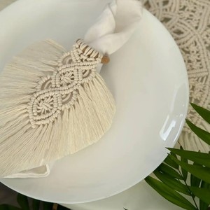 Anillos de Servilleta de Macramé Hechos a Mano |   Estilo Bohemio Ecológico de Primera Calidad |   Tamaño/Color/Logotipo Personalizables para Bodas en Casa - Product Image 4