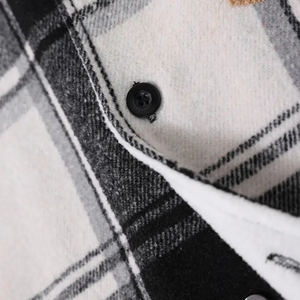 Casual Plaid Flannel <b>Shirt</b> <b>Button</b> Down Lapel Collar Knit Polyester Spring Fall Regular Fit OEM Manufacturer - Product Image 4