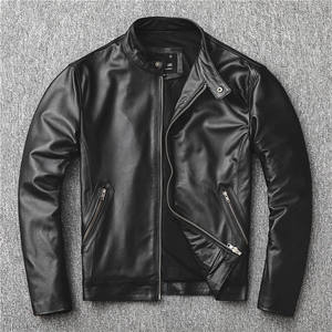 Custom Men's Premium Leather Bomber Jacket for Winter High Quality High <b>Street</b> Style Stand Collar with Low MOQ - Product Image 1
