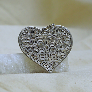 Colgante de corazón hecho a mano para mujer, de plata 925 sólida, regalo para su corazón de diamante, amor, 30x40 MM - Product Image 6