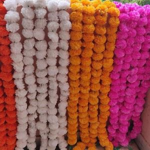 Multicolor Handmade Floral Garland with Marigold Strings for Home Decor Event Backdrop Festive Celebrations Birthdays - Product Image 3