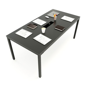UConcept HBUC010 Minimalist Design Meeting <b>Table</b> 180x90 Steel Legs Assembly Required for Conference Room & Hotel Use - Product Image 1