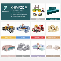 Canapé de jeu modulaire pliable et convertible pour enfants, personnalisable OEM, canapé de jeu en mousse sectionnel combiné pour enfants pour salle de jeux