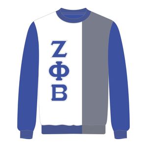 Zeta Phi Beta blanc 3 tons pull en tricot Divine Nine grec sororité Chenille broderie pull col rond hiver mode vêtements - Product Image 2