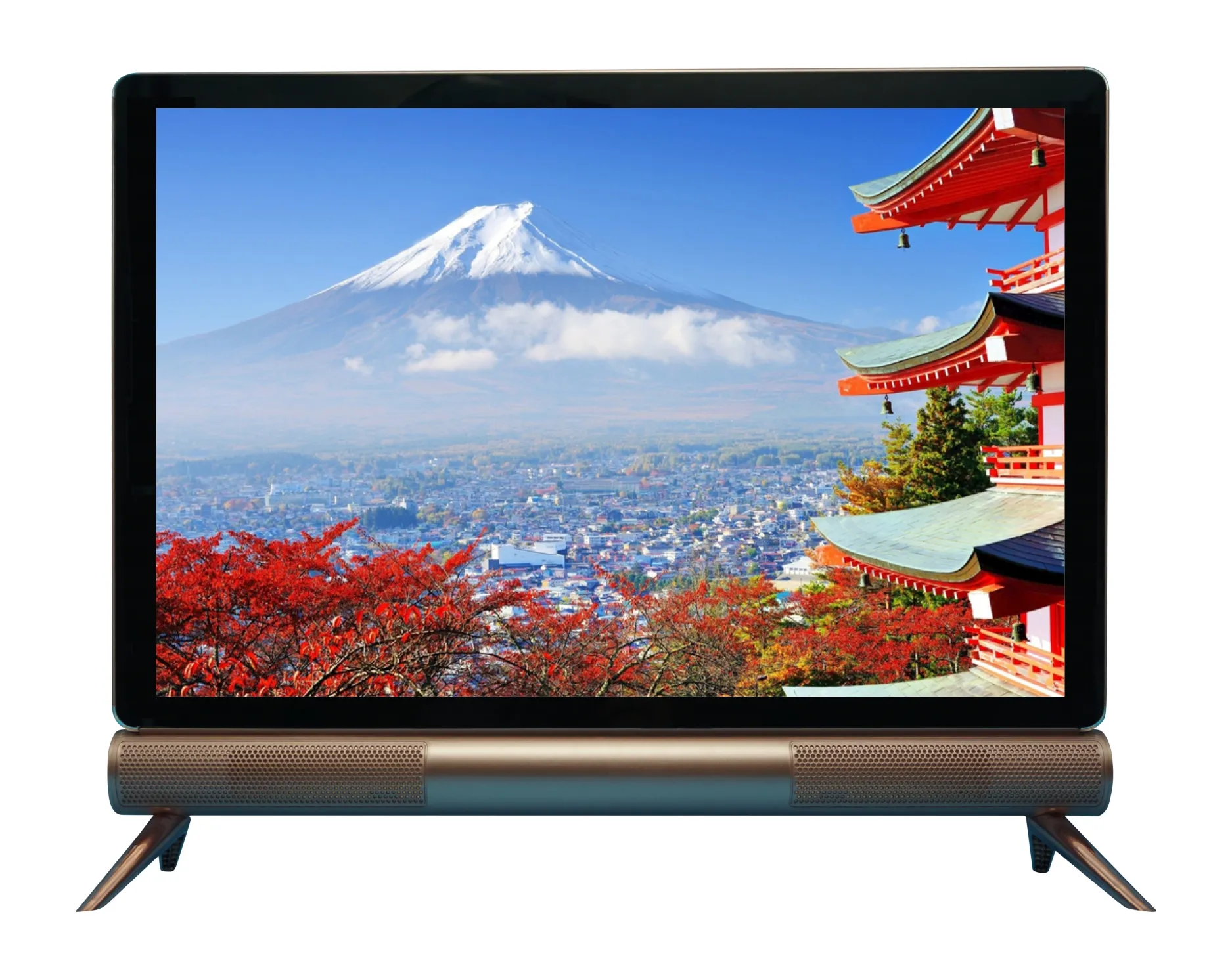 الأفضل مبيعاً شاشة تلفاز LCD LED صغيرة 22 بوصة عالية الجودة HDTV بتواصلات متعددة تصميم خزانة سوداء رائجة