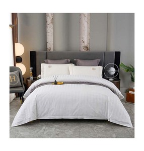 Vente en gros 100% pur coton satin drap à rayures hôtel linge de lit 4 pièces ensemble de literie - Product Image 1