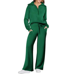 Ensembles à fermeture éclair à femme 2025 survêtement costumes Baggy pantalon vêtements de sport femmes pull deux pièces ensemble femmes tenues - Product Image 3