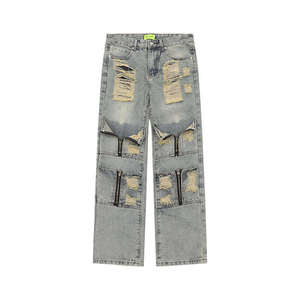 Jeans de Mezclilla para Hombre al por Mayor OEM |   Pantalones de Pierna Recta y Corte Holgado 100% Algodón |   Jeans Transpirables con Diseño Personalizado y Colorido - Product Image 1