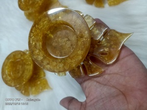 Porte-bougie en orgone de citrine, forme unique, support pour bougie chauffe-plat en cristal, décoration d'intérieur, Feng Shui, méditation, cadeau de guérison - Product Image 4