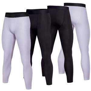 Leggings de Compresión Deportivos para Hombre, Negros, Personalizados al por Mayor, Tejidos, Transpirables, con Cintura Elástica, de Poliéster/Spandex - Product Image 6