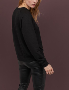 Women's Oversized <b>Black</b> Sweatshirts Crew Neck Hoodies Pullover Drop Shoulder Fall Fashion Outfits Clothes Women Sweatshirts - Product Image 2