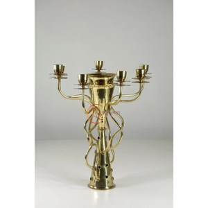 7 bras or poli décoration de Table candélabre métallique à la mode nouveauté foudre fête Ware bougie pot Unique utilisation intérieure - Product Image 2