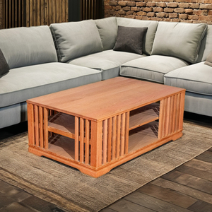 Table basse de salon multifonctionnelle durable et écologique en bois de frêne classique avec élément décoratif - Product Image 1