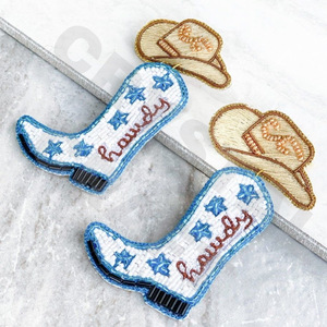 TODDY HOTTY Designer Vintage boucles d'oreilles pendantes pour femmes Orange blanc bleu perlé mariage patriotique mémorial bijoux à la mode - Product Image 2