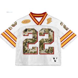 OEM Manufacture <b>mens</b> Soccer Jersey <b>Cropped</b> Mesh Boxy Football Jersey Sublimation Polyester Breathable American Football Jersey - Product Image 1
