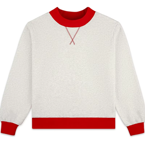 Sudadera universitaria de cuello alto largo de dos tonos con cuello simulado para mujer, logotipo frontal de Otoño/Invierno - Product Image 6