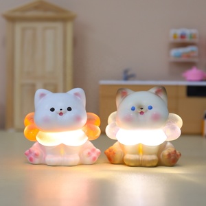 Nuova Lampada Notturna a Forma di Gatto con Fiori, Ornamento <span class=keywords><strong>da</strong></span> Scrivania Kawaii, Luce LED per Camera <span class=keywords><strong>da</strong></span> Letto, Regalo Decorativo - Product Image 1