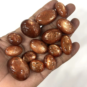 Piedra Preciosa Natural de Sunstone Madrasi de la India, Cabujón Suelto, Forma Mixta, Tamaño Mixto, 20 a 30 mm Aproximadamente, Venta al por Mayor a Granel - Product Image 1