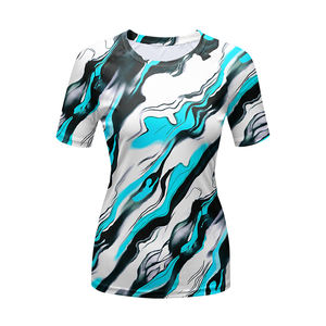 T-shirts ajustés pour femmes, vêtements décontractés d'été, tissu en coton et fibre de bambou, tissu en velours côtelé, écologique, respirant, anti-rétrécissement - Product Image 1