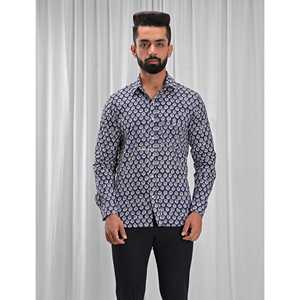 Chemise pour homme, 100% coton, imprimée avec des motifs floraux à pois, décontractée, manches longues, options de tissu popeline Oxford, fabrication ODM/OEM - Product Image 1