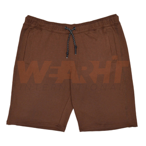 Short décontracté à taille élastique pour hommes Style de rue léger en coton tricoté vêtements d'été respirant cordon de serrage mi solide OEM - Product Image 6