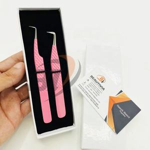 Vente en gros Pince à épiler en acier inoxydable de haute qualité Meilleure vente OEM Pince à épiler d'extension de cils personnalisée et durable - Product Image 4