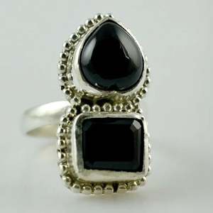 925 Sterling Silver <b>Boho</b> July Birthstone <b>Ring</b> Handmade with Black Onyx Inlay Perfect Gift for Her Birthday or Anniversary - Product Image 3