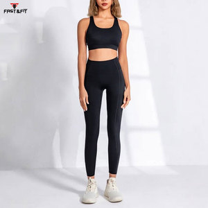 Logo personnalisé de haute qualité nouveautés Leggings et soutien-gorge de sport ensemble compression Gym pantalons serrés porter femmes ensembles de fitness - Product Image 4