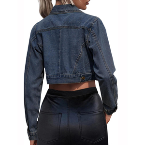 Veste en jean décontractée à manches longues pour femmes respirante chaude et élégante personnalisée avec des prix bon marché pour l'automne et l'hiver - Product Image 4