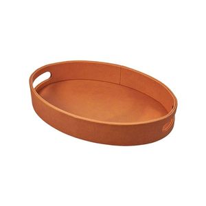 Vente en gros de plateau de rangement en cuir marron boîte de rangement de bureau bijoux en cuir européen cosmétiques plateau de rangement de clés - Product Image 4