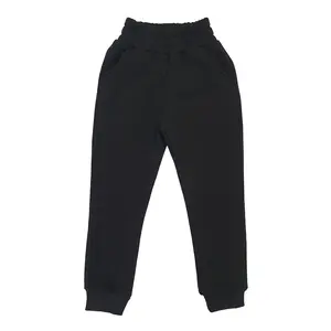 Great Quality Pants For Boys And Girls Trousers For Kids Wholesale Prices Cotton Black Elastic Waist/ankle