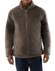 Veste denim d'hiver chaude à fermeture éclair complète pour hommes avec col montant et poches latérales en tissu de toile vêtements d'extérieur - Product Image 6