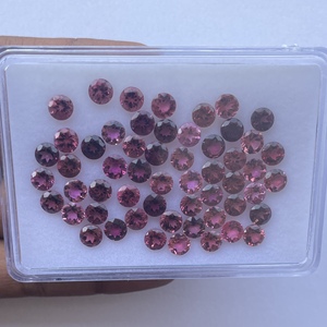 หินทัวร์มาลีนธรรมชาติสีชมพู Rubellite 8มม. 10มม. 12มม. เจียระไนแบบกลมอัญมณีหลวม - Product Image 1