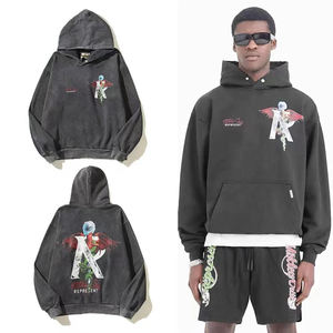 Personnalisé Nouveau Tendance Lavé À L'acide Unisexe Loose Fit Hoodies Haute Qualité DTF & DTG Imprimé Logo Coton Polaire Surdimensionné Hommes Hoodies - Product Image 1