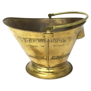 Premium-grade handmade metal charcoal bucket with an antique finished ideal for decorative and practical storage use - Product Image 5