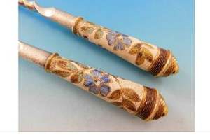 Ensemble de 2 cuillères de mariage en acier inoxydable avec poignée au design vintage de couleur dorée d'Inde, ustensiles de cuisine parfaits pour les hôtels, ensemble de vaisselle - Product Image 4