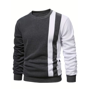 Sudadera Unisex de Invierno de Algodón/Poliéster, Talla Grande, Corte Regular, Gris y Blanco, Ecológica y Transpirable - Product Image 1