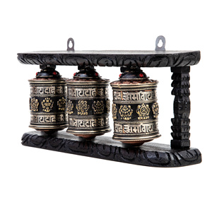 Buddhist Tibetan Brass Prayer Wheel with <b>Engraving</b> and Digital Printing-Handcrafted Spiritual Meditation Collectible Decor - Product Image 6
