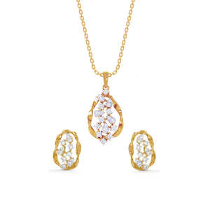 NOVAMART Fine Petra Pendant <b>Earring</b> <b>Chain</b> Set 925 Sterling <b>Silver</b> Fine Jewelry Wholesale Export - Product Image 1