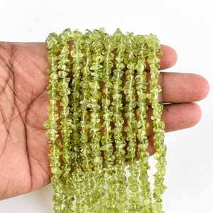 Cuentas de pepita de peridoto verde natural sin cortar Cuentas de peridoto de 4-5mm para hacer joyas Cuentas de piedras preciosas sueltas a precio mayorista - Product Image 4