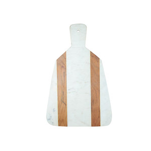 Tabla de cortar de madera y mármol blanco hecho a mano de calidad natural India para uso en la cocina a precios razonables - Product Image 3