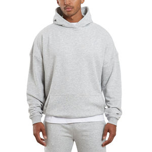 Sweat-shirt en molleton français 100% coton surdimensionné pour homme, logo personnalisé, streetwear à capuche pour l'hiver, vente en gros - Product Image 1