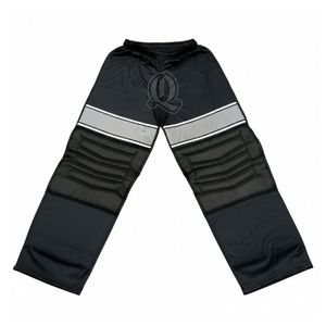 Custom Black <b>Pink</b> Floorball Goalie Pants Soft Padded Protective Zones Polyester Flexible Elastic Waist Gear for Men Women Keeper - Product Image 5