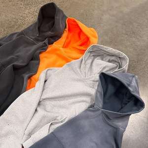 Sudadera con Capucha de Moda Invernal para Hombre, 100% Algodón, Lavado Desteñido, Estilo Urbano, con Bordado y Detalles Decorativos de Pedrería - Product Image 3