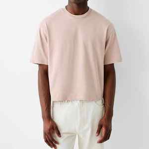 Jersey de algodón personalizado de 230 GSM para hombre, camiseta de gran tamaño con hombros caídos y corte cuadrado, manga corta, punto sólido, estampado DTG - Product Image 5