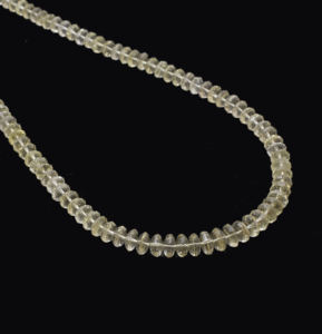 Collier de perles de pierres précieuses en quartz citron naturel lisse, forme soucoupe, fermoir en acier inoxydable, mariage, haute qualité, excellent, Gigli Rigli Gems - Product Image 3