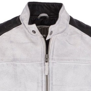 Nouveau blouson coupe-vent respirant avec col montant coupe ajustée en cuir véritable pour hommes design personnalisé en vente de gros - Product Image 5