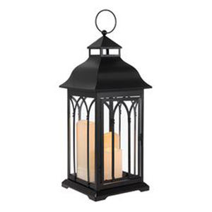 Lanterne en fer suspendue de style classique de luxe lampes d'halloween en verre noir fêtes de restaurant hantées maisons d'approvisionnement travail d'art - Product Image 4