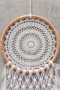 Art Deco moderno atrapasueños macramé colgante de pared hecho a mano para decoración del hogar-dormitorio sala de estar a precio mayorista - Product Image 6